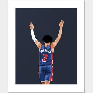 Cade Cunningham Vector Celebration Blue Qiangy Posters and Art